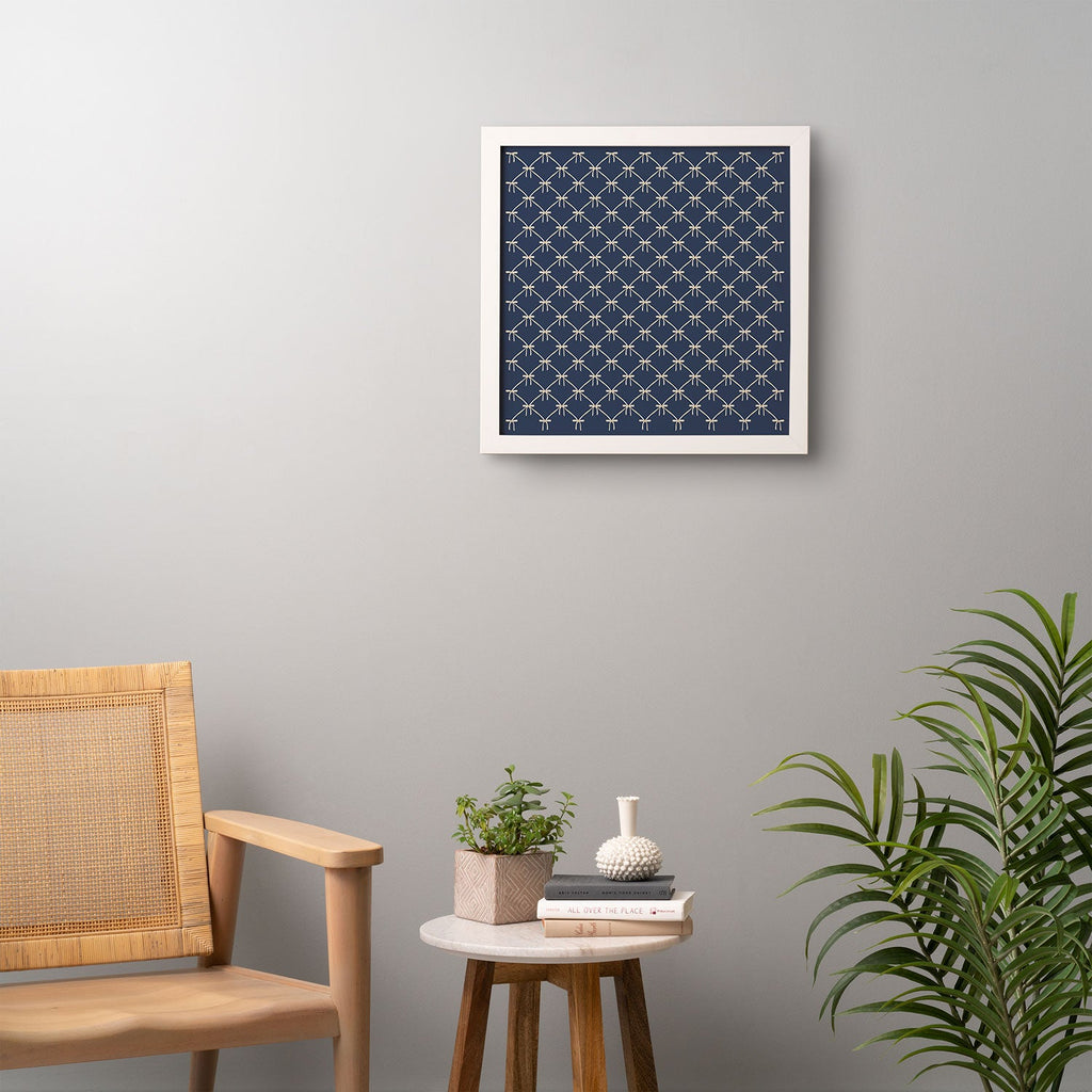 Colour Poems Bows and Ribbons Blue Framed Wall Art