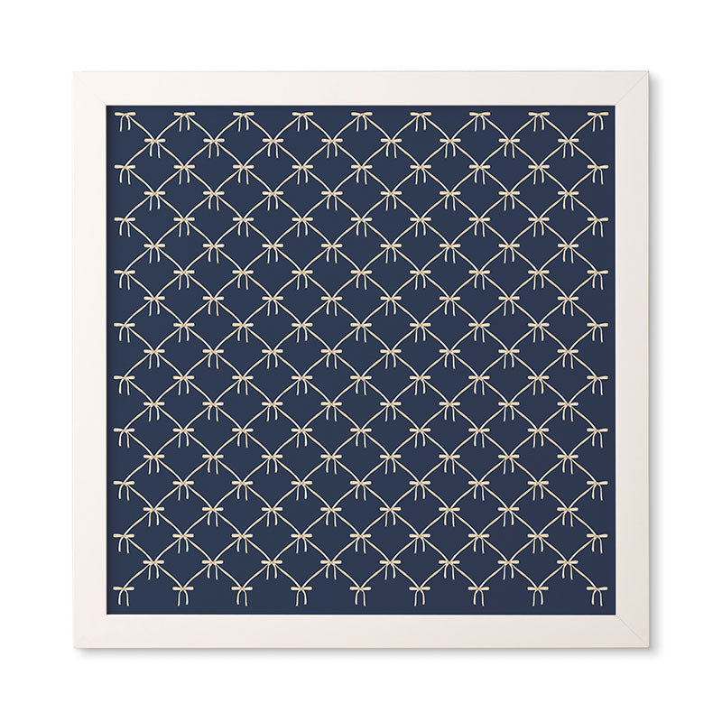 Colour Poems Bows and Ribbons Blue Framed Wall Art