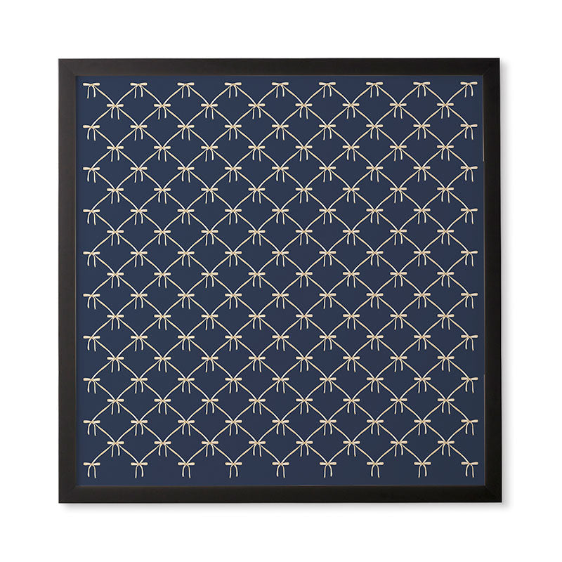 Colour Poems Bows and Ribbons Blue Framed Wall Art