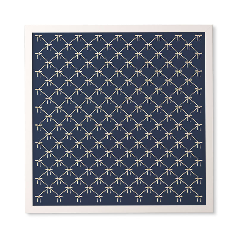 Colour Poems Bows and Ribbons Blue Framed Wall Art