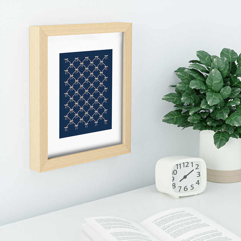 Colour Poems Bows and Ribbons Blue Recessed Framing Rectangle