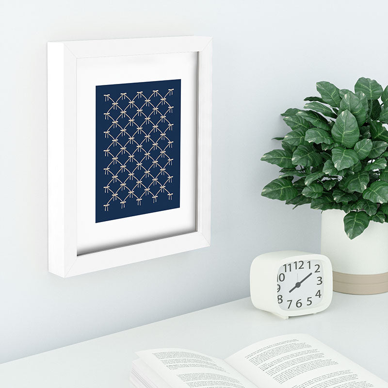 Colour Poems Bows and Ribbons Blue Recessed Framing Rectangle