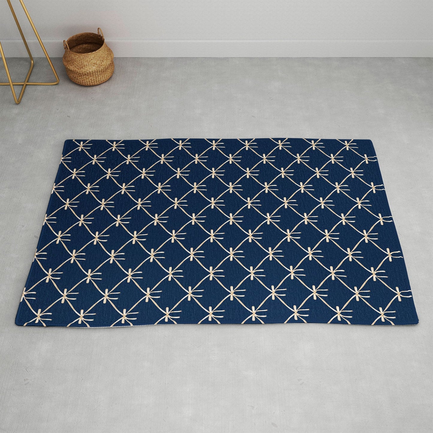 Colour Poems Bows and Ribbons Blue Area Rug