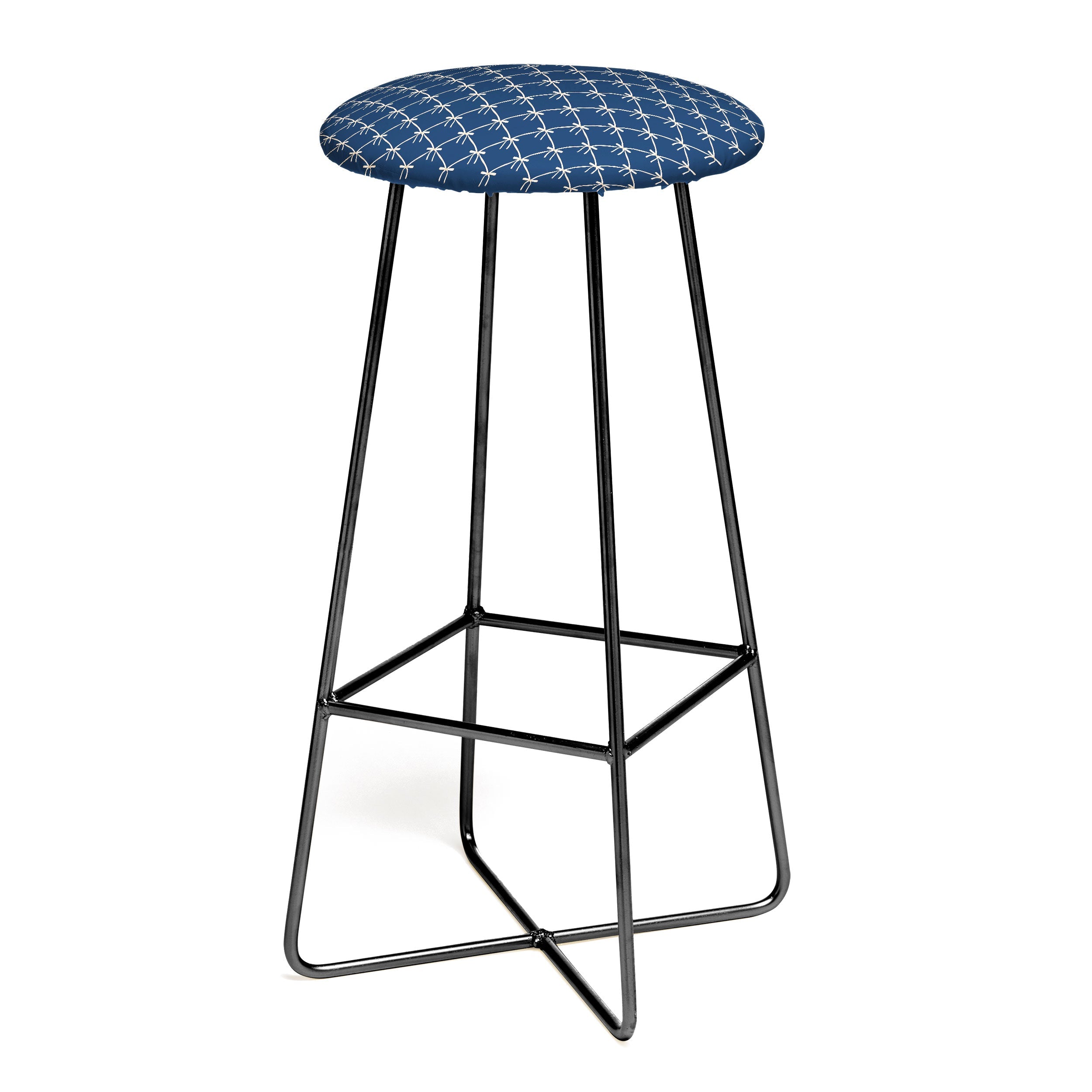 Colour Poems Bows and Ribbons Blue Bar Stool