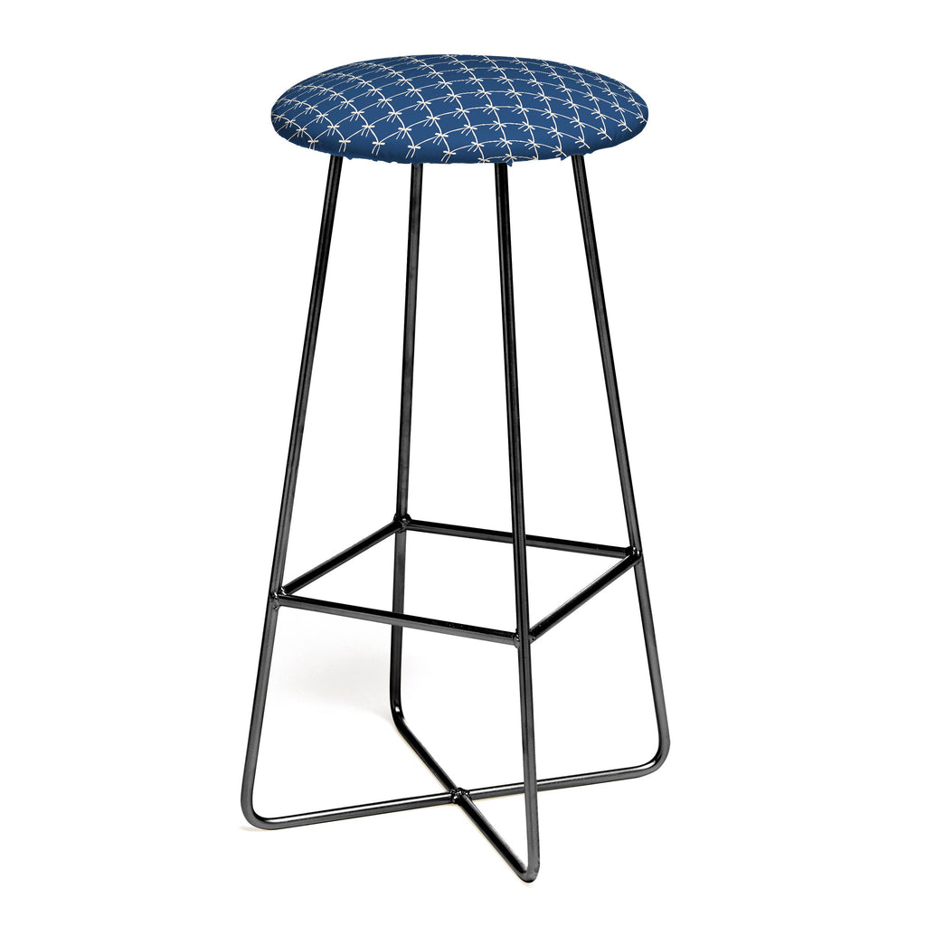 Colour Poems Bows and Ribbons Blue Bar Stool