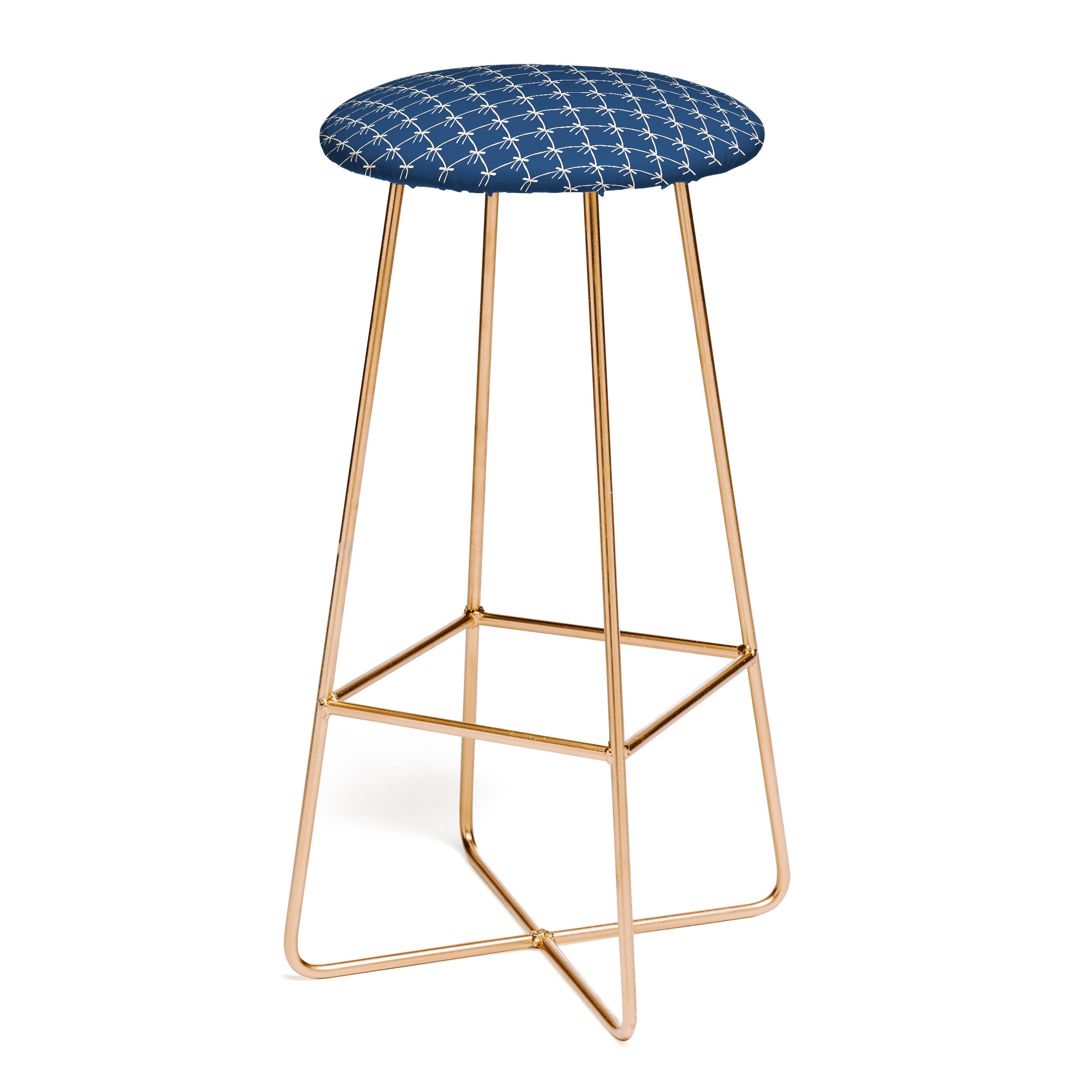 Colour Poems Bows and Ribbons Blue Bar Stool