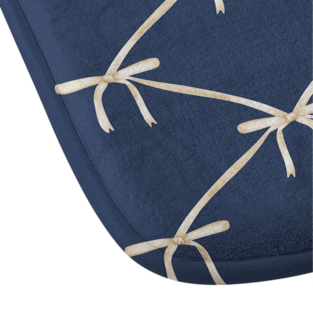 Colour Poems Bows and Ribbons Blue Memory Foam Bath Mat
