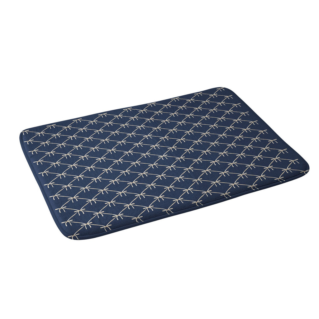 Colour Poems Bows and Ribbons Blue Memory Foam Bath Mat
