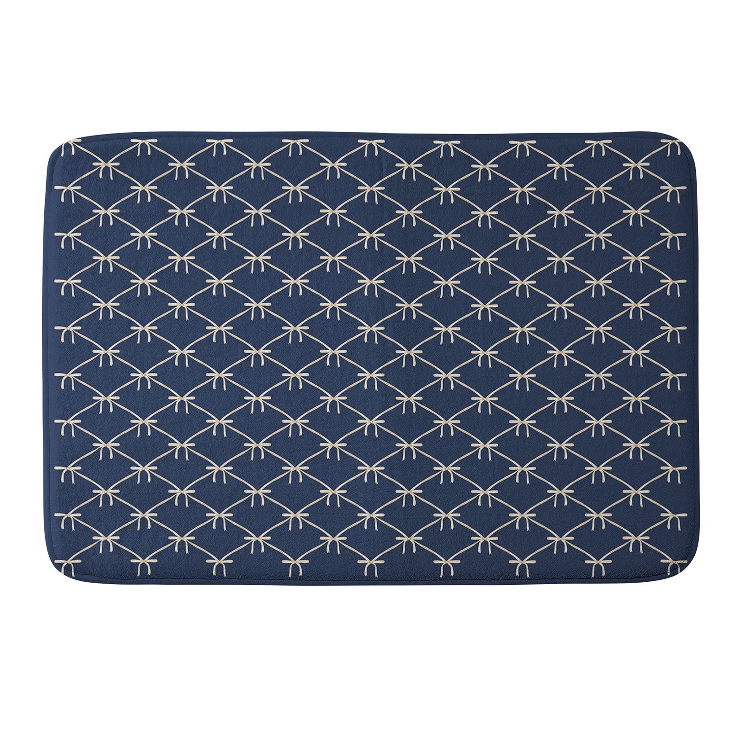 Colour Poems Bows and Ribbons Blue Memory Foam Bath Mat
