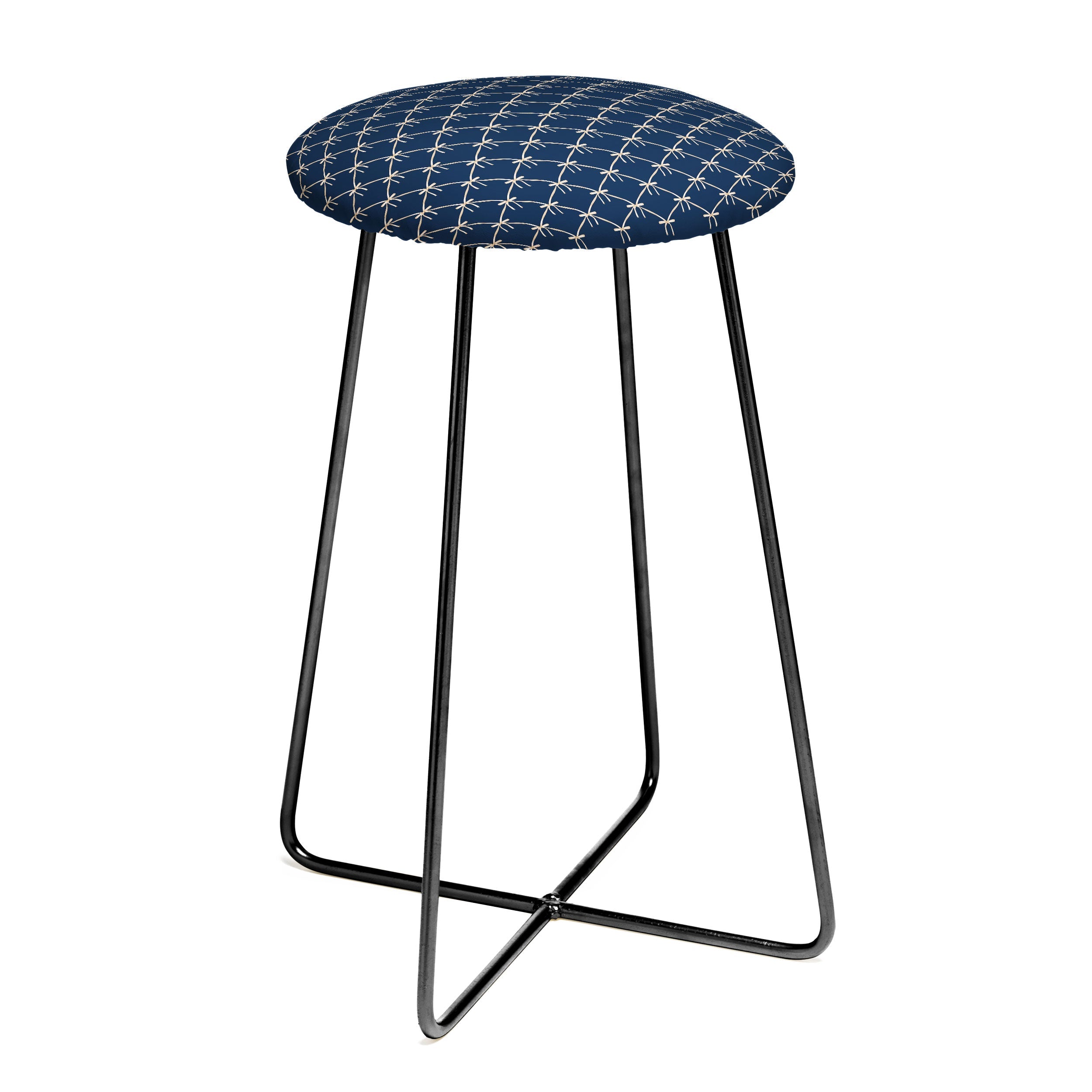 Colour Poems Bows and Ribbons Blue Counter Stool