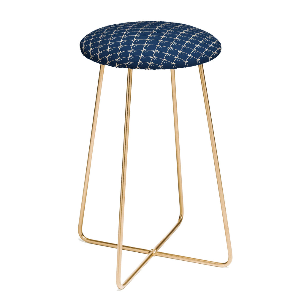 Colour Poems Bows and Ribbons Blue Counter Stool