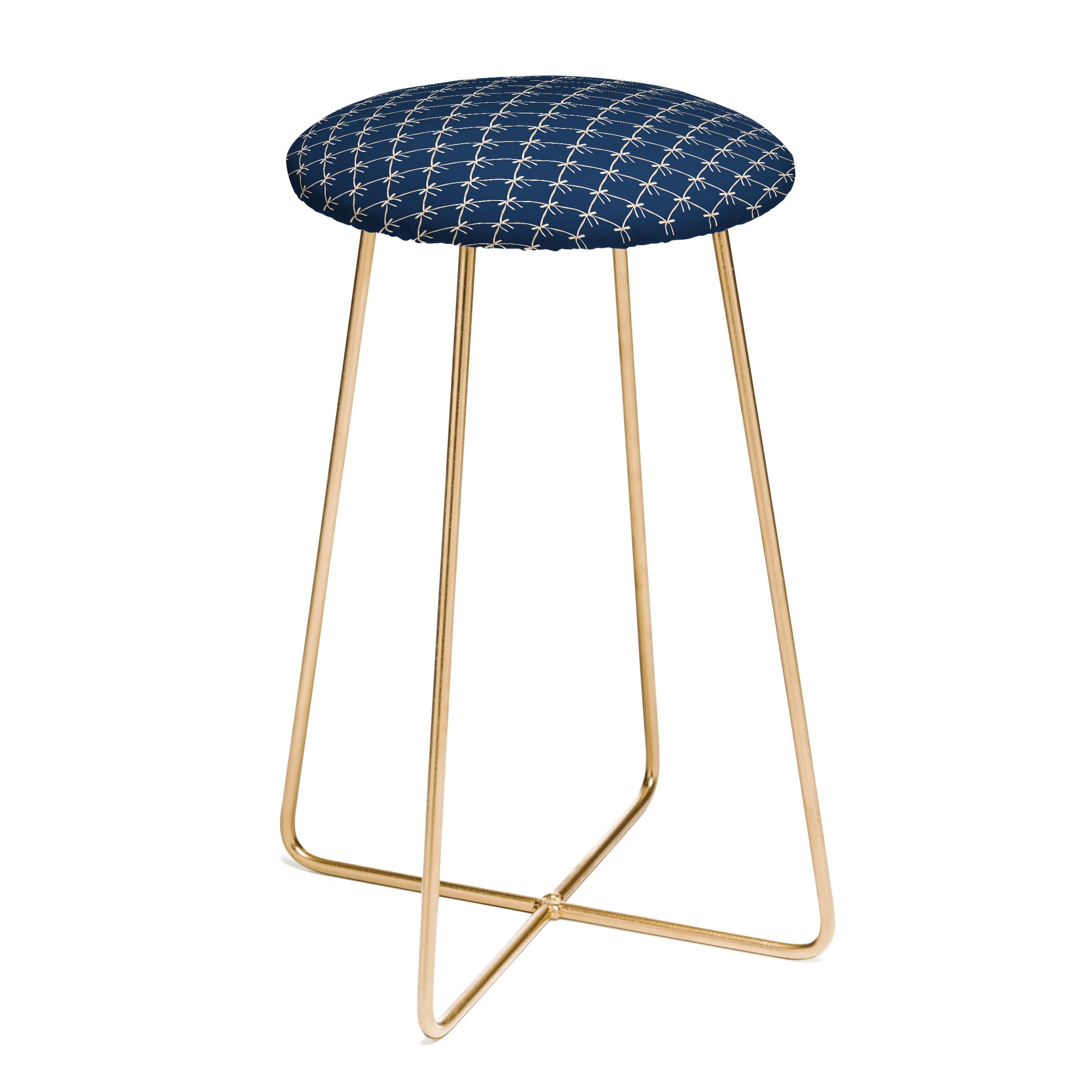 Colour Poems Bows and Ribbons Blue Counter Stool