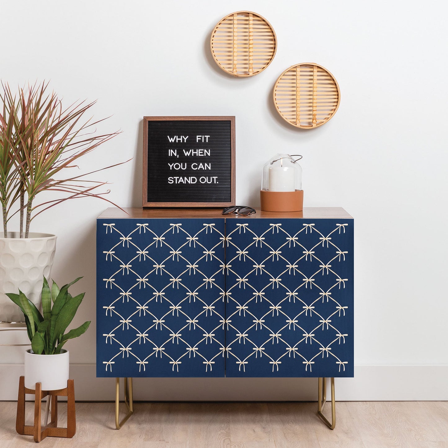 Colour Poems Bows and Ribbons Blue Credenza