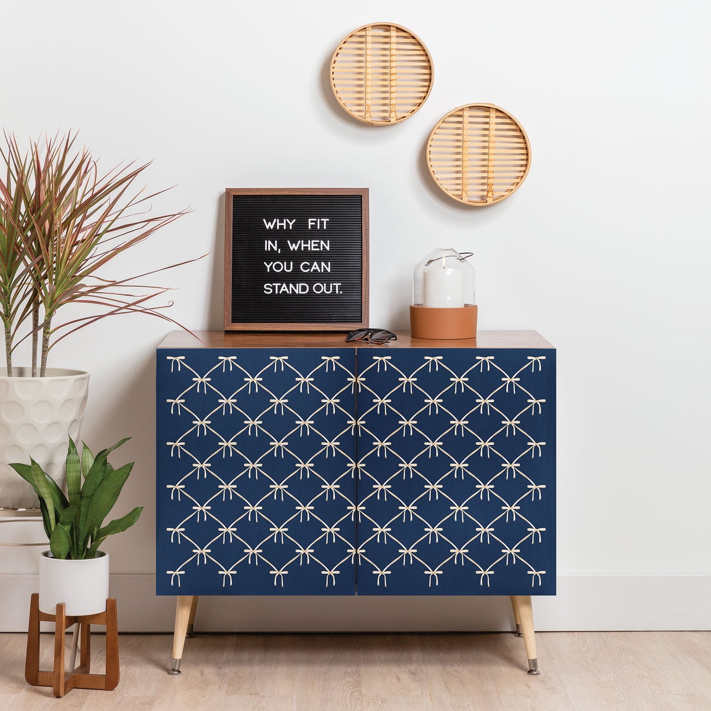 Colour Poems Bows and Ribbons Blue Credenza