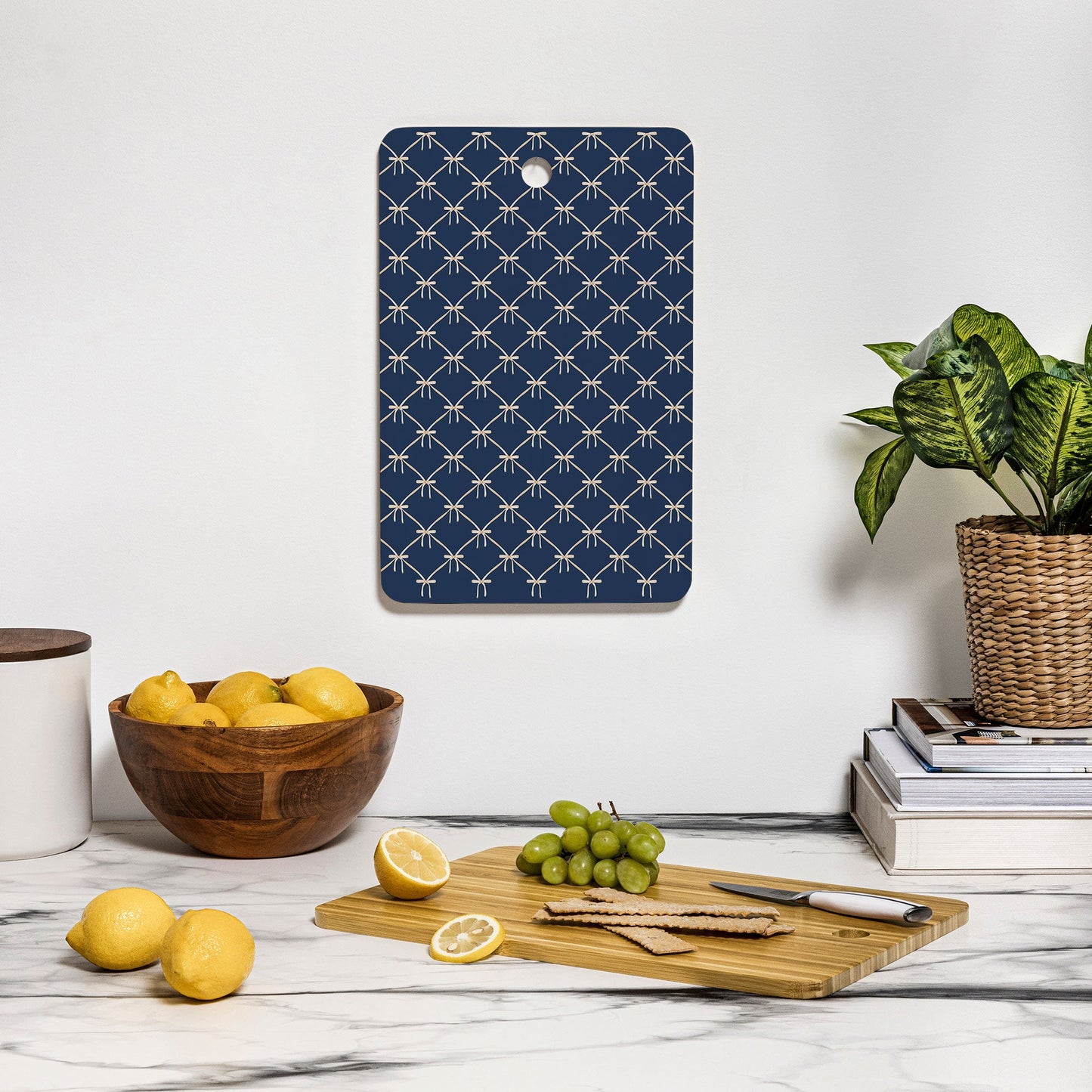 Colour Poems Bows and Ribbons Blue Cutting Board Rectangle