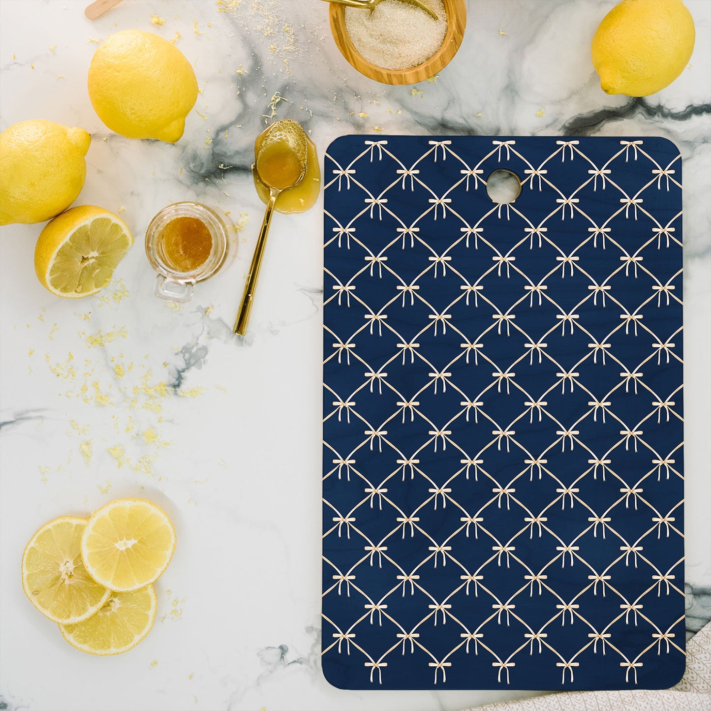 Colour Poems Bows and Ribbons Blue Cutting Board Rectangle