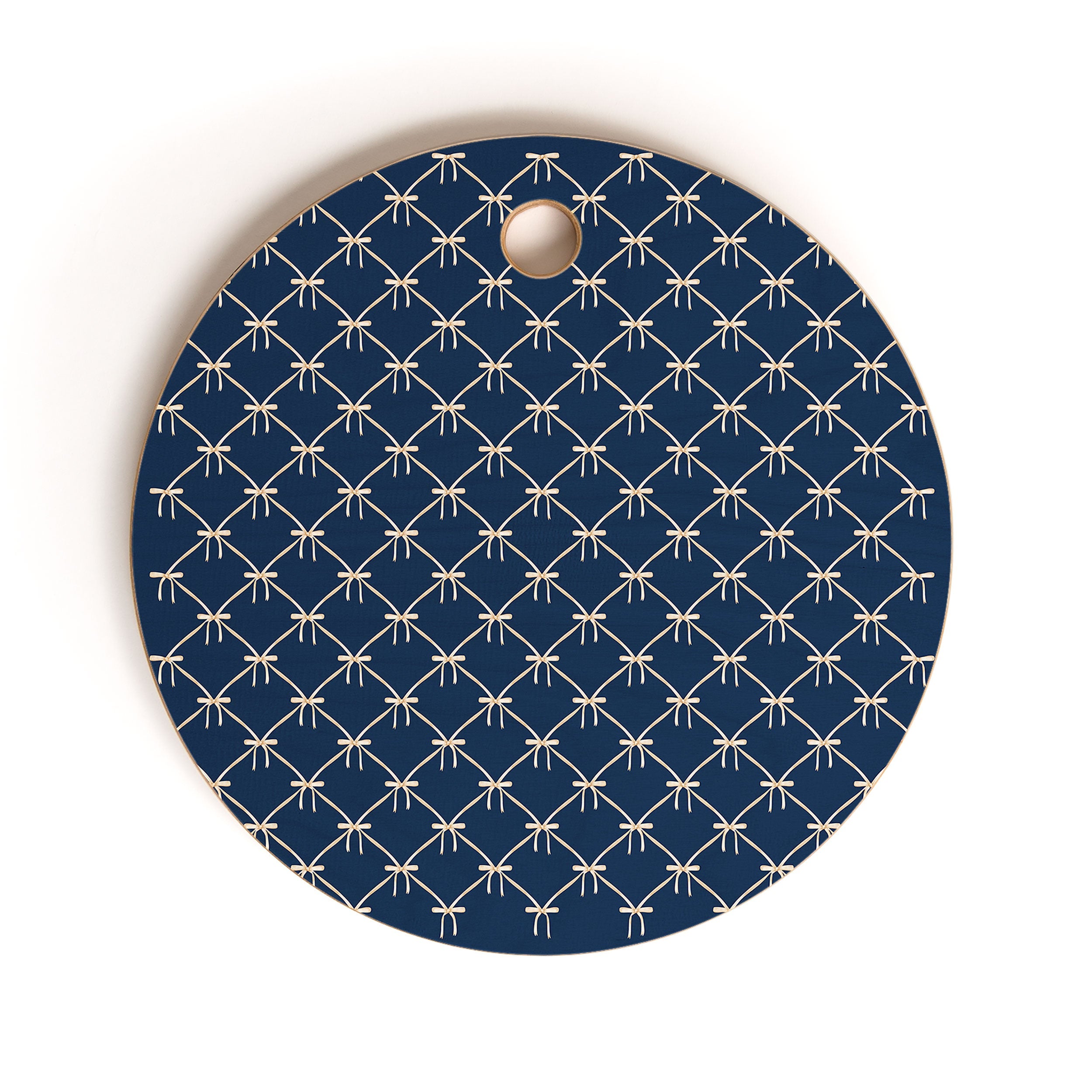 Colour Poems Bows and Ribbons Blue Cutting Board Round