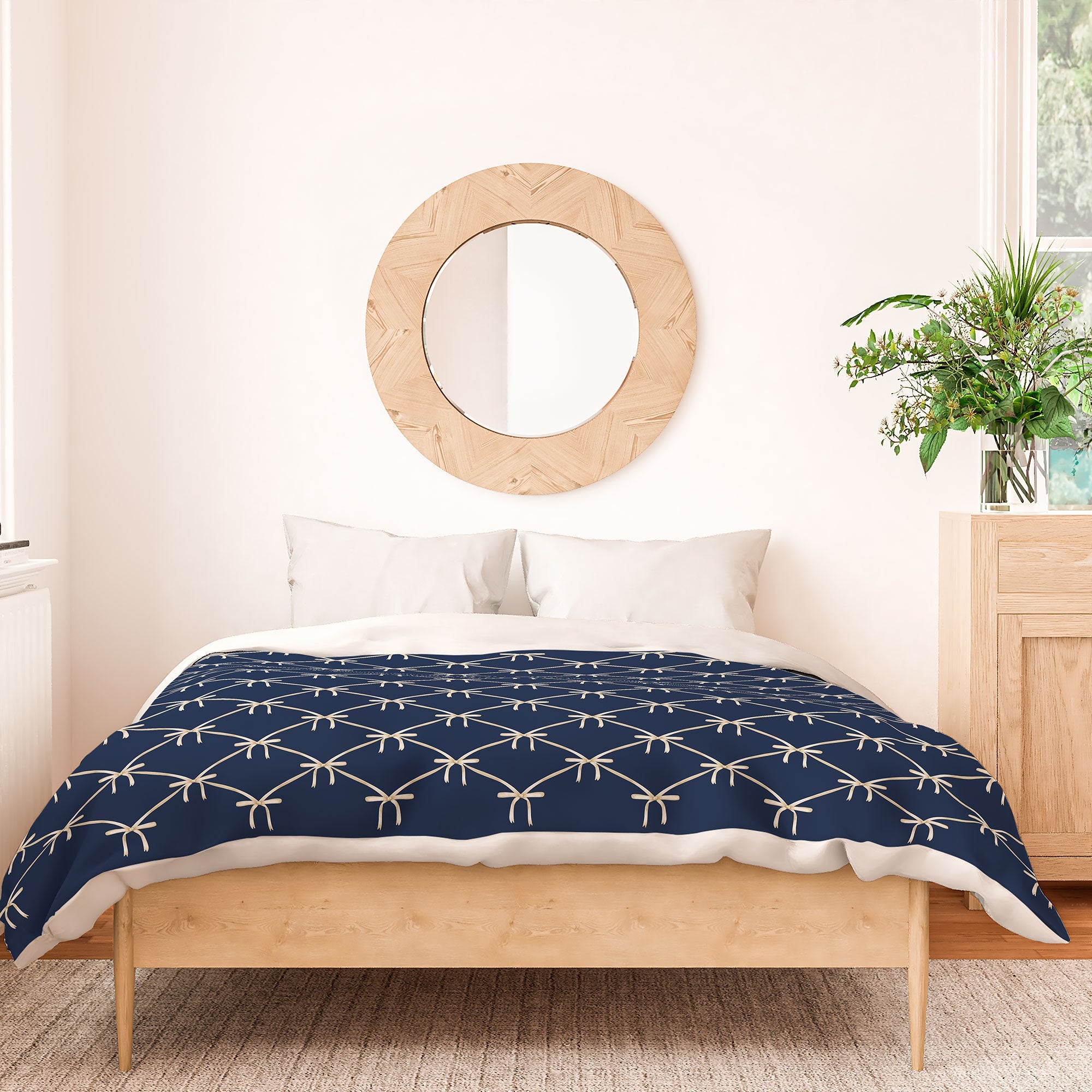 Colour Poems Bows and Ribbons Blue Duvet Cover