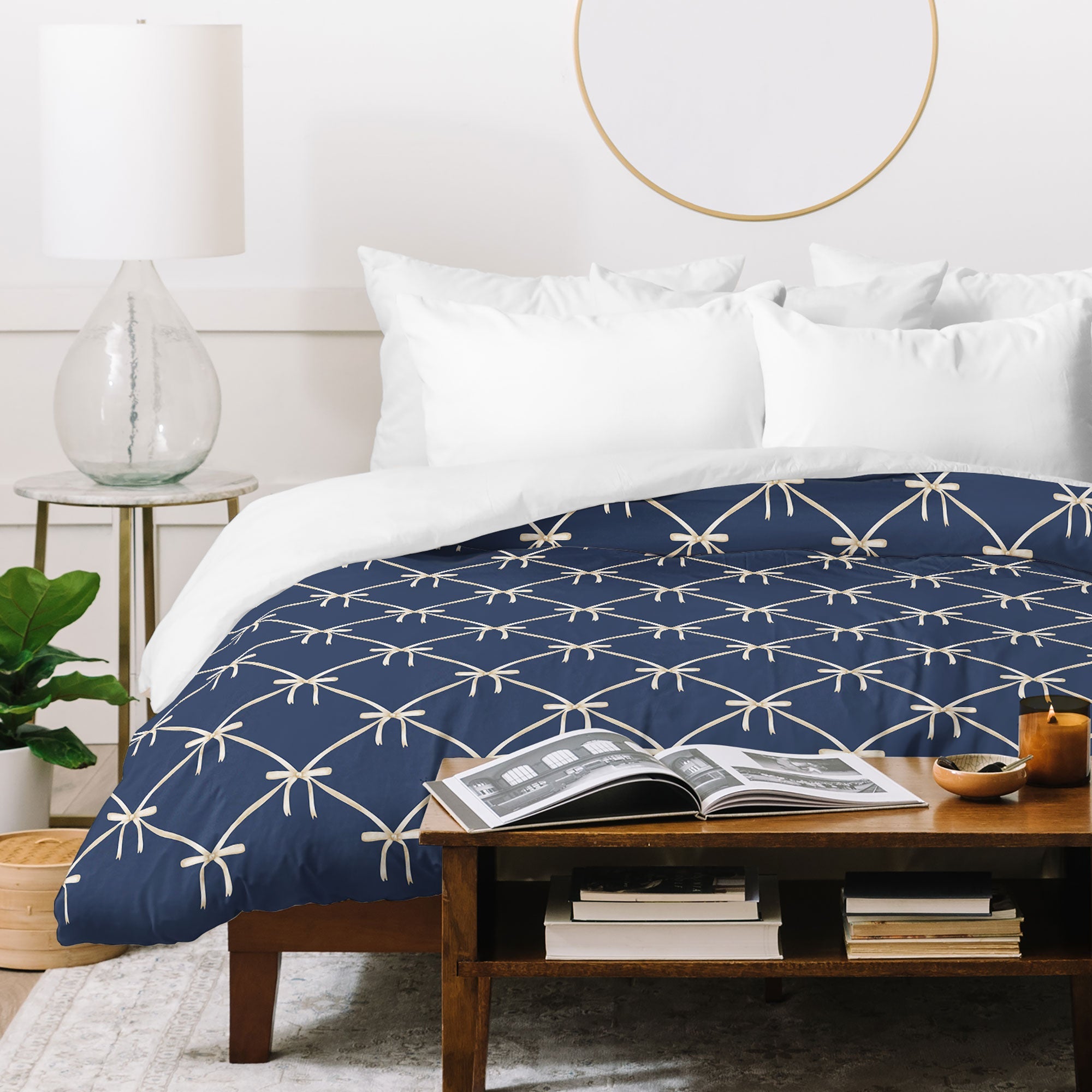 Colour Poems Bows and Ribbons Blue Duvet Cover