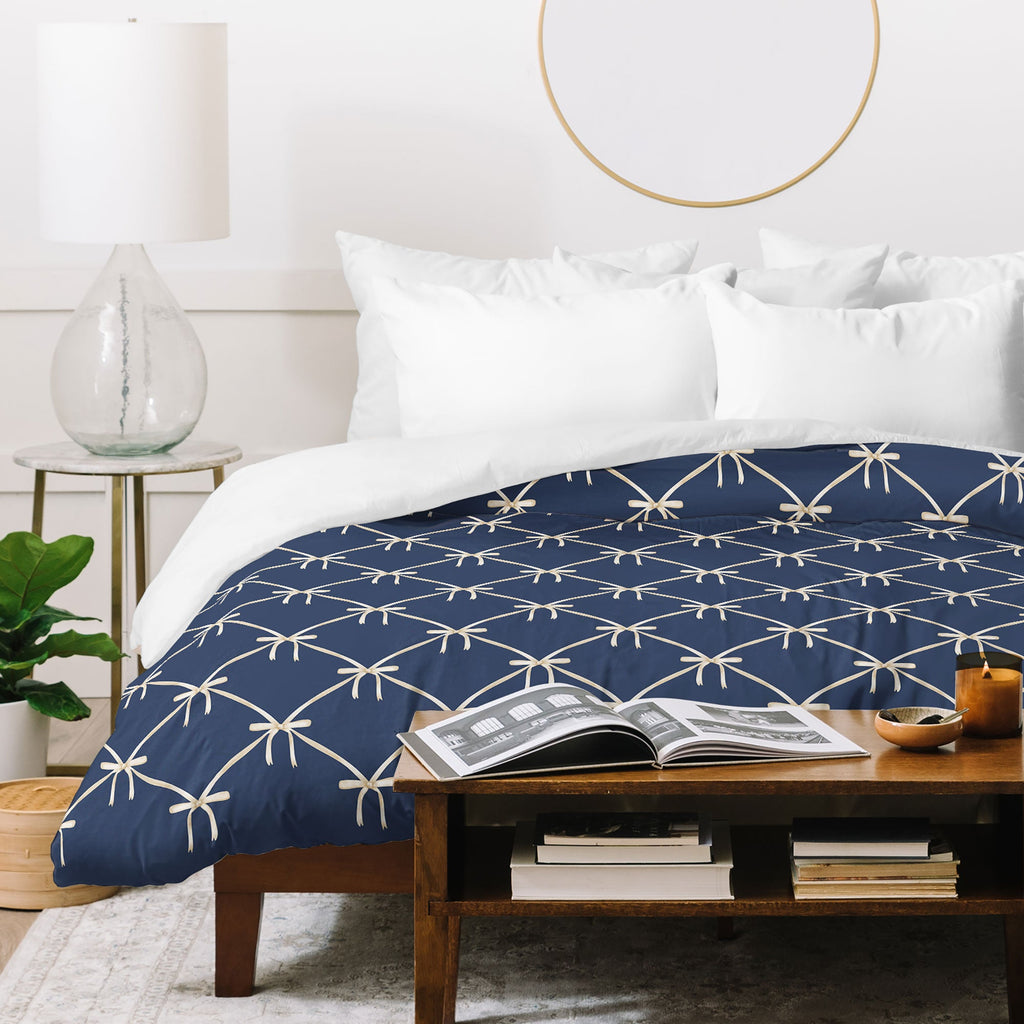 Colour Poems Bows and Ribbons Blue Duvet Cover