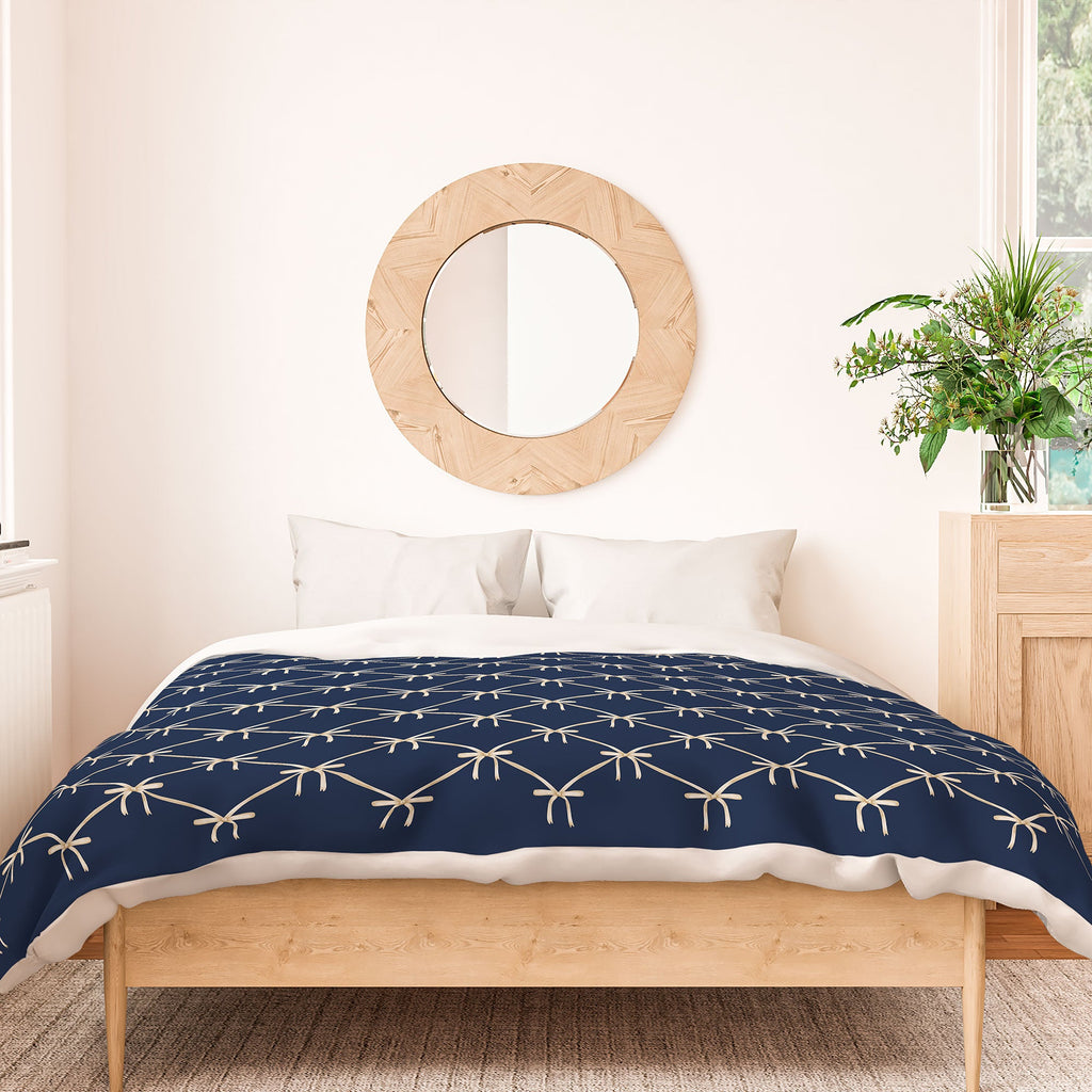 Colour Poems Bows and Ribbons Blue Duvet Cover