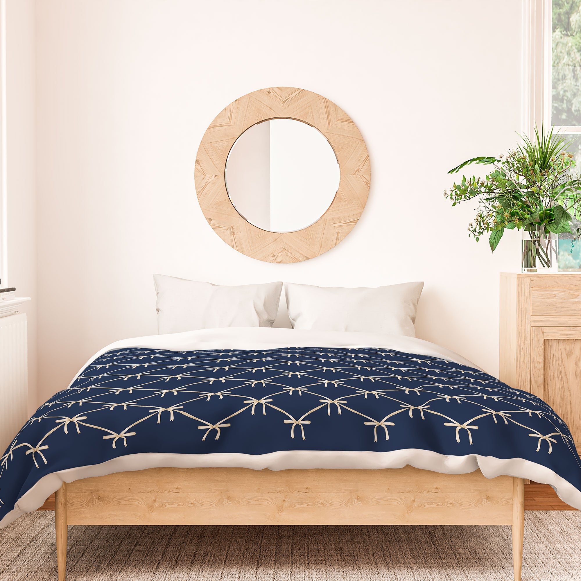 Colour Poems Bows and Ribbons Blue Duvet Cover