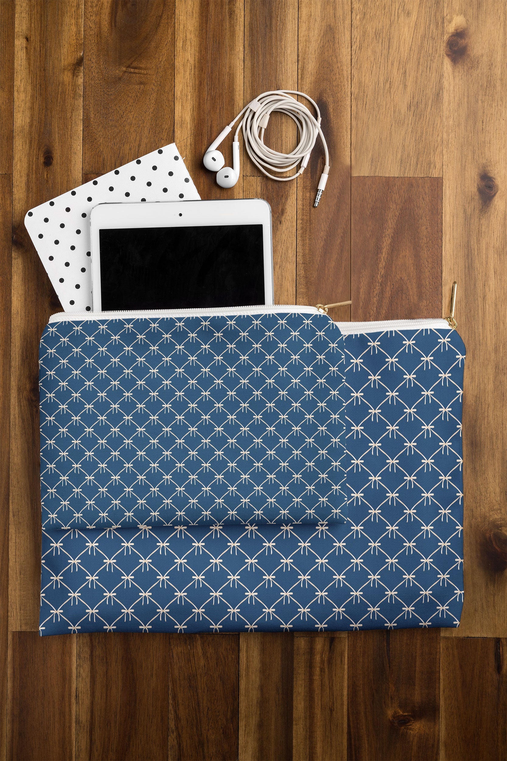 Colour Poems Bows and Ribbons Blue Pouch