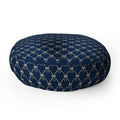 Colour Poems Bows and Ribbons Blue Floor Pillow Round