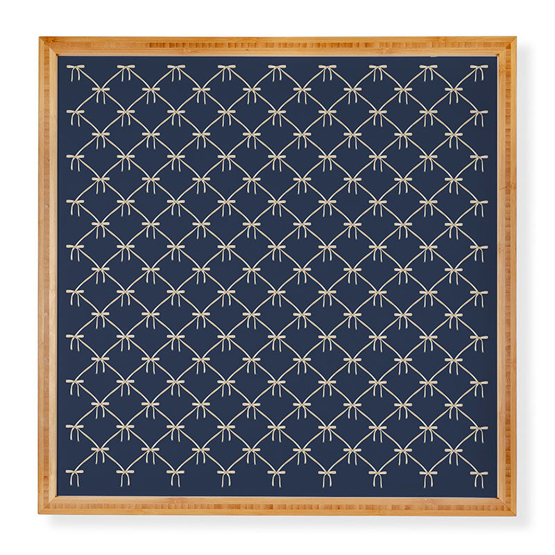 Colour Poems Bows and Ribbons Blue Framed Wall Art