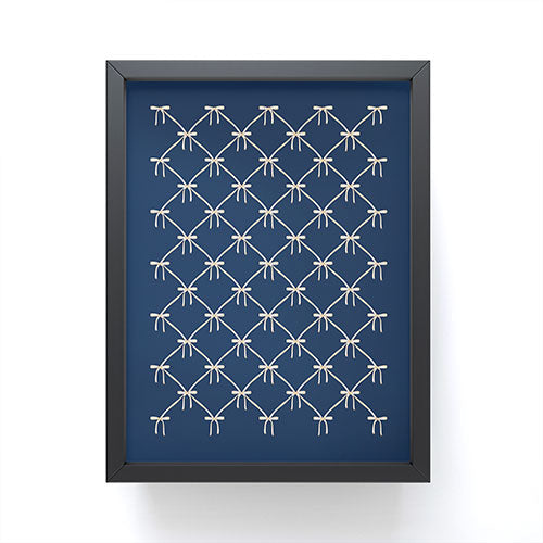 Colour Poems Bows and Ribbons Blue Framed Mini Art Print