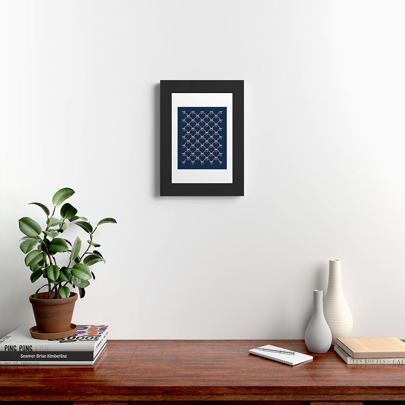 Colour Poems Bows and Ribbons Blue Framed Art Print
