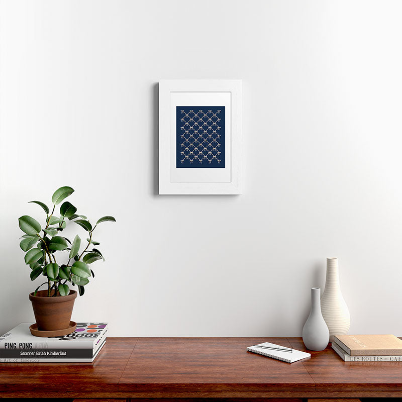 Colour Poems Bows and Ribbons Blue Framed Art Print