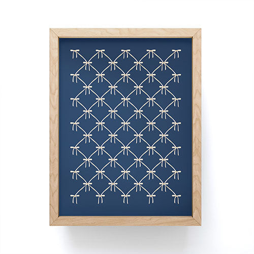 Colour Poems Bows and Ribbons Blue Framed Mini Art Print