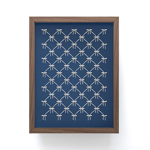 Colour Poems Bows and Ribbons Blue Framed Mini Art Print