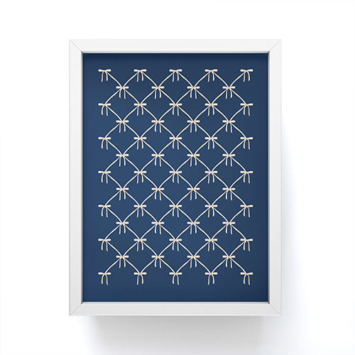 Colour Poems Bows and Ribbons Blue Framed Mini Art Print
