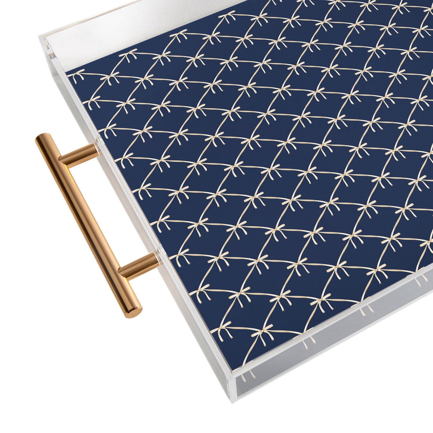 Colour Poems Bows and Ribbons Blue Acrylic Tray