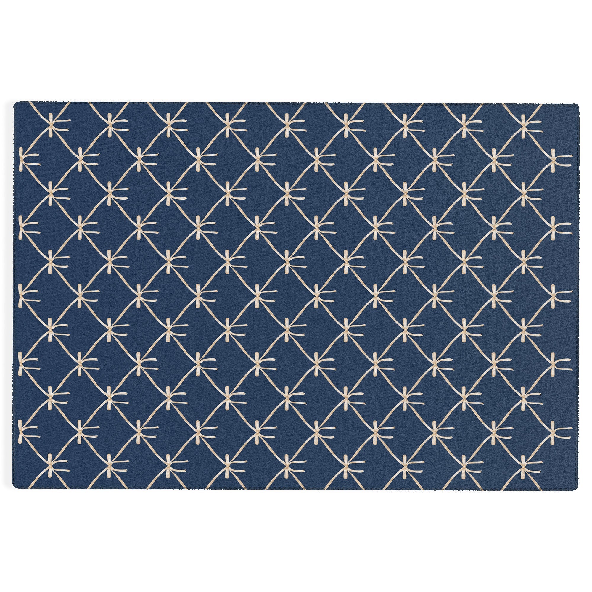 Colour Poems Bows and Ribbons Blue Outdoor Rug