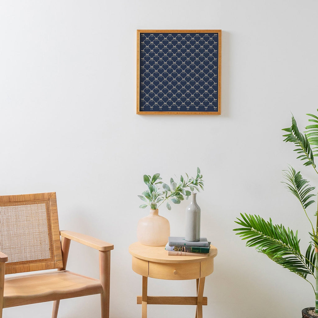 Colour Poems Bows and Ribbons Blue Framed Wall Art