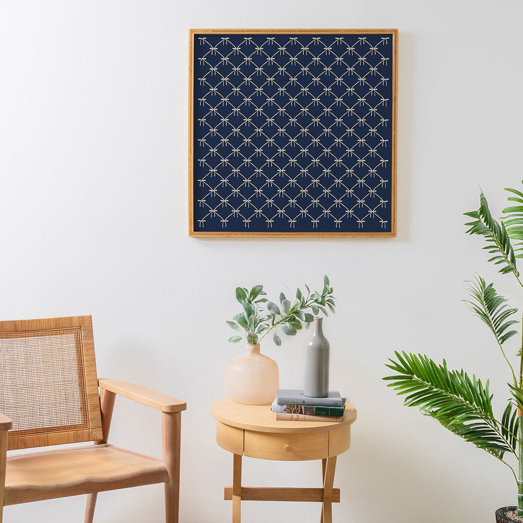 Colour Poems Bows and Ribbons Blue Framed Wall Art