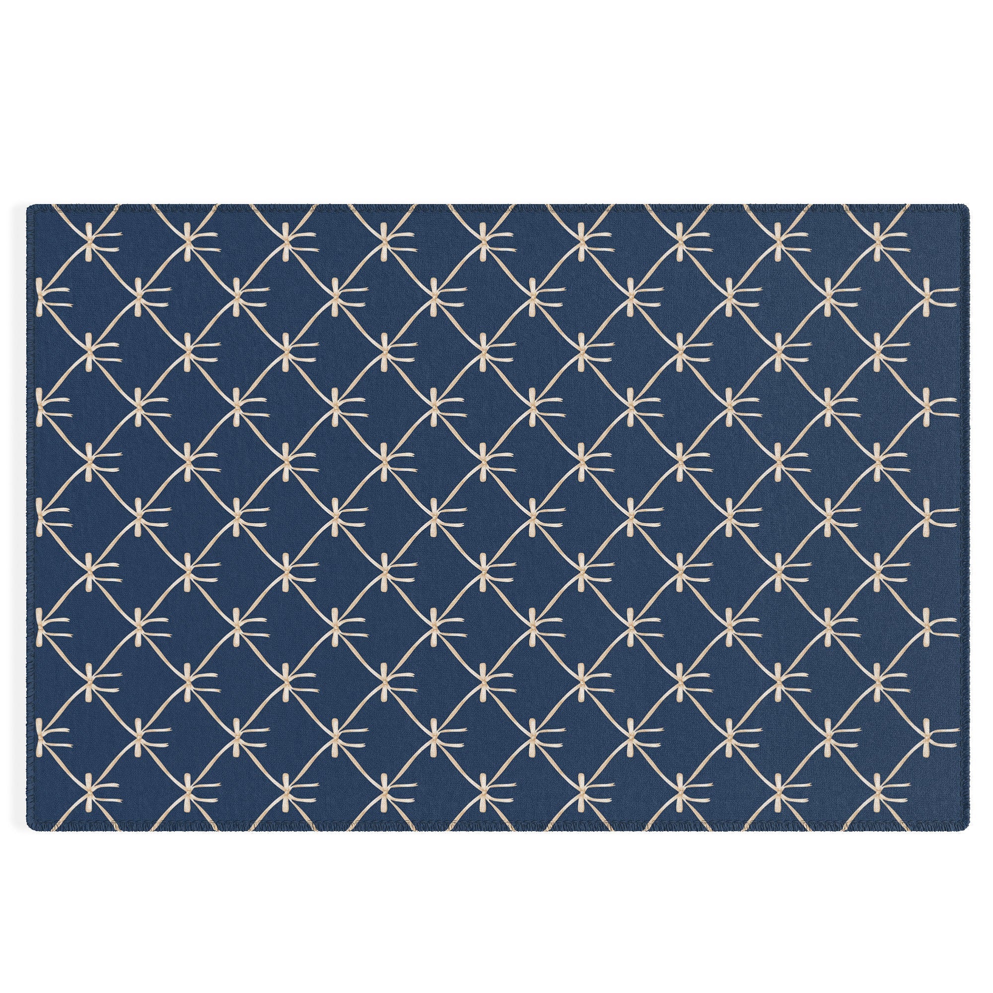 Colour Poems Bows and Ribbons Blue Outdoor Rug