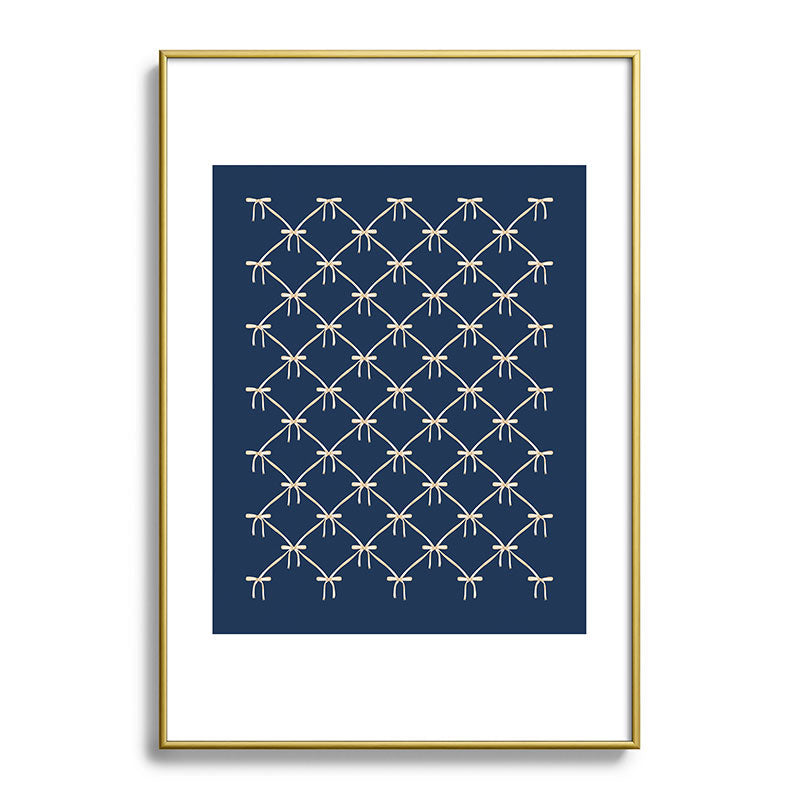 Colour Poems Bows and Ribbons Blue Metal Framed Art Print