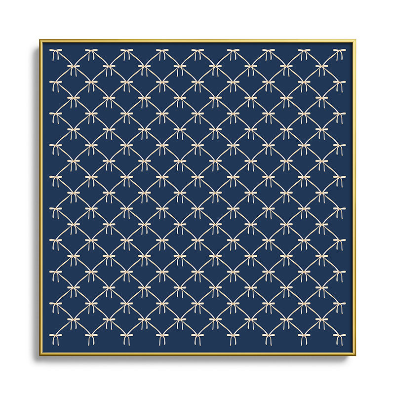 Colour Poems Bows and Ribbons Blue Square Metal Framed Art Print