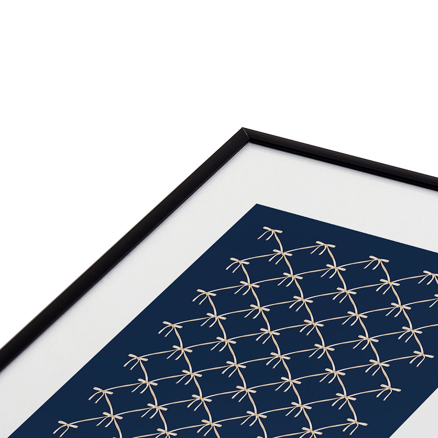 Colour Poems Bows and Ribbons Blue Metal Framed Art Print