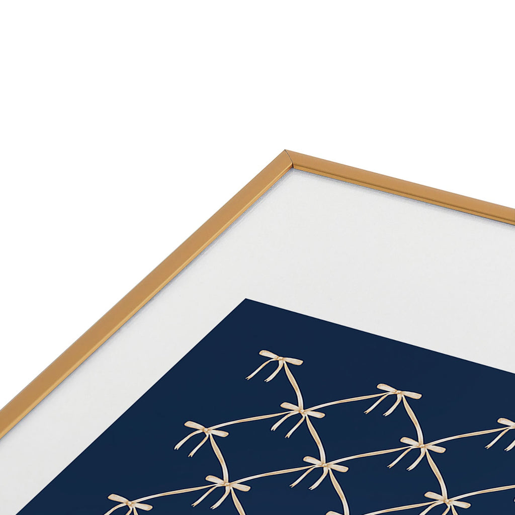 Colour Poems Bows and Ribbons Blue Metal Framed Art Print
