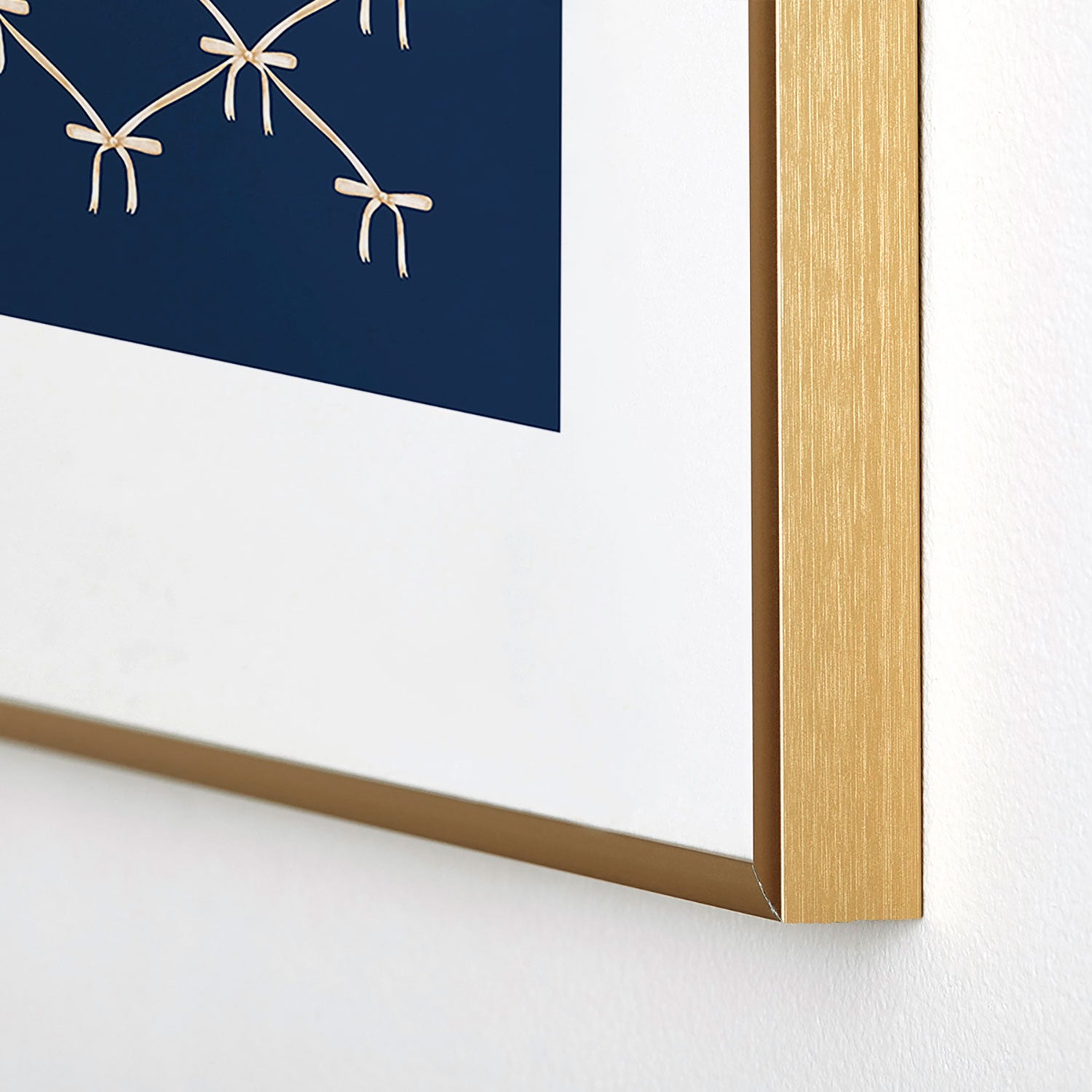 Colour Poems Bows and Ribbons Blue Metal Framed Art Print
