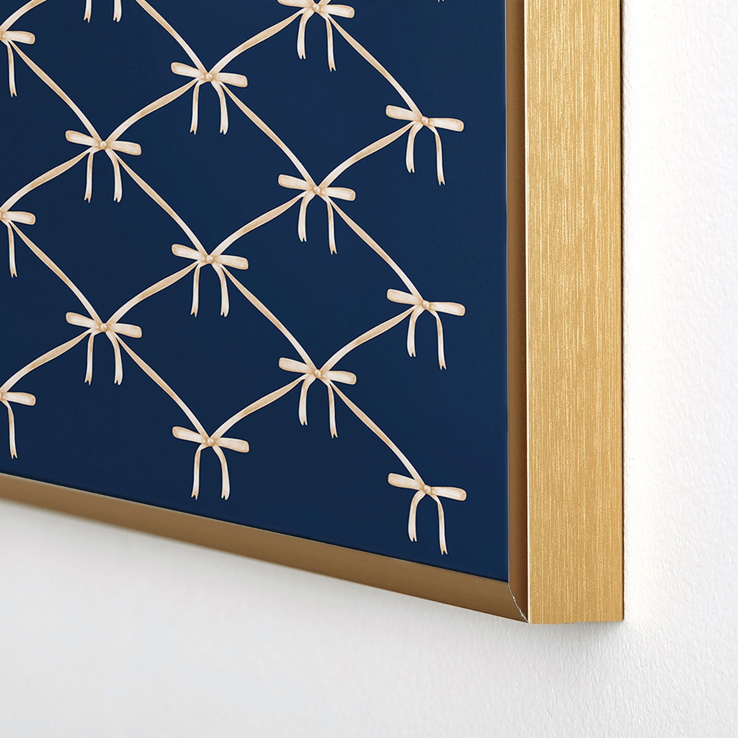 Colour Poems Bows and Ribbons Blue Square Metal Framed Art Print