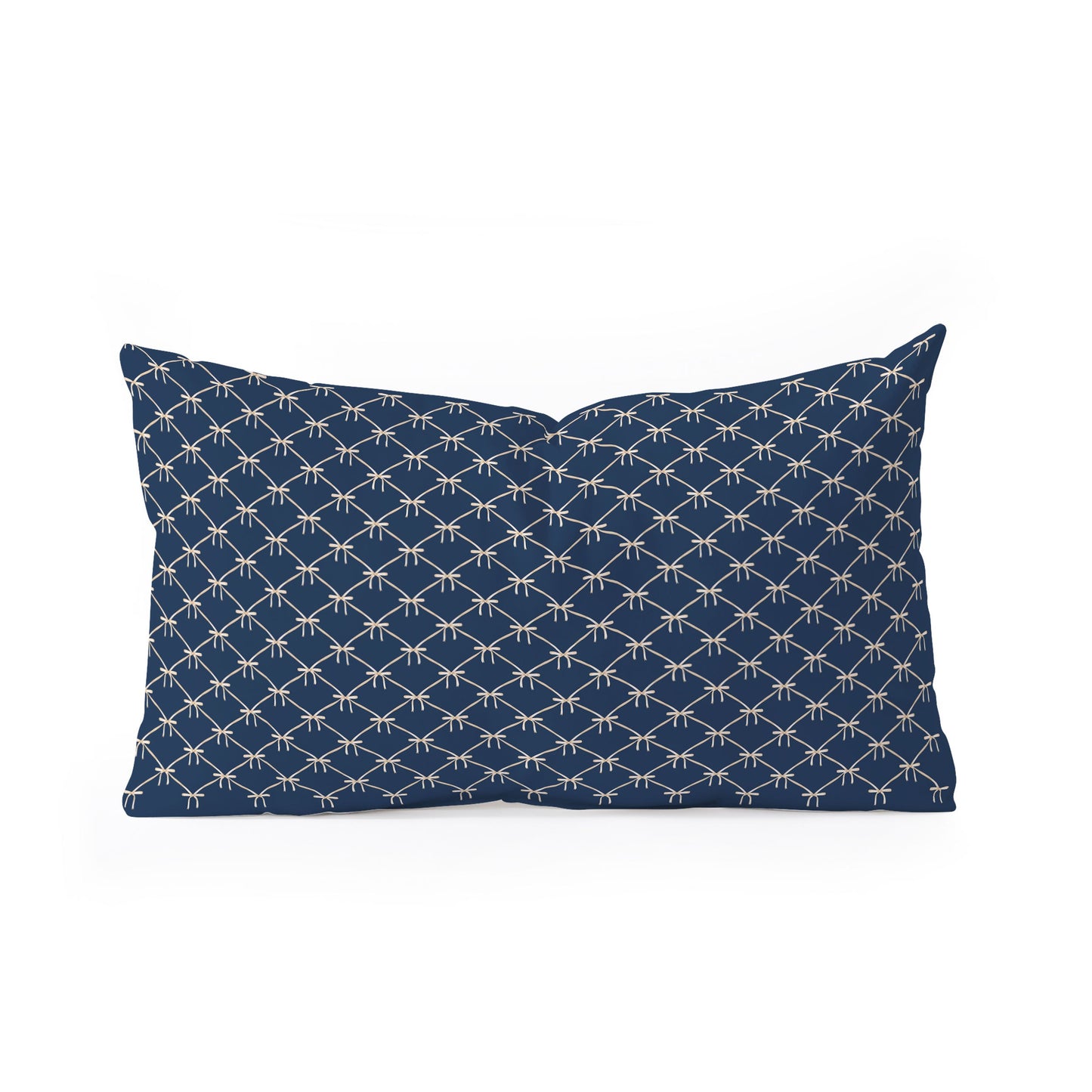 Colour Poems Bows and Ribbons Blue Oblong Throw Pillow