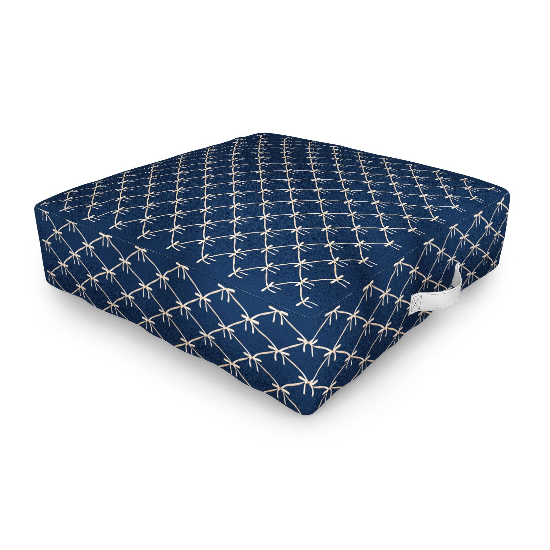Colour Poems Bows and Ribbons Blue Outdoor Floor Cushion