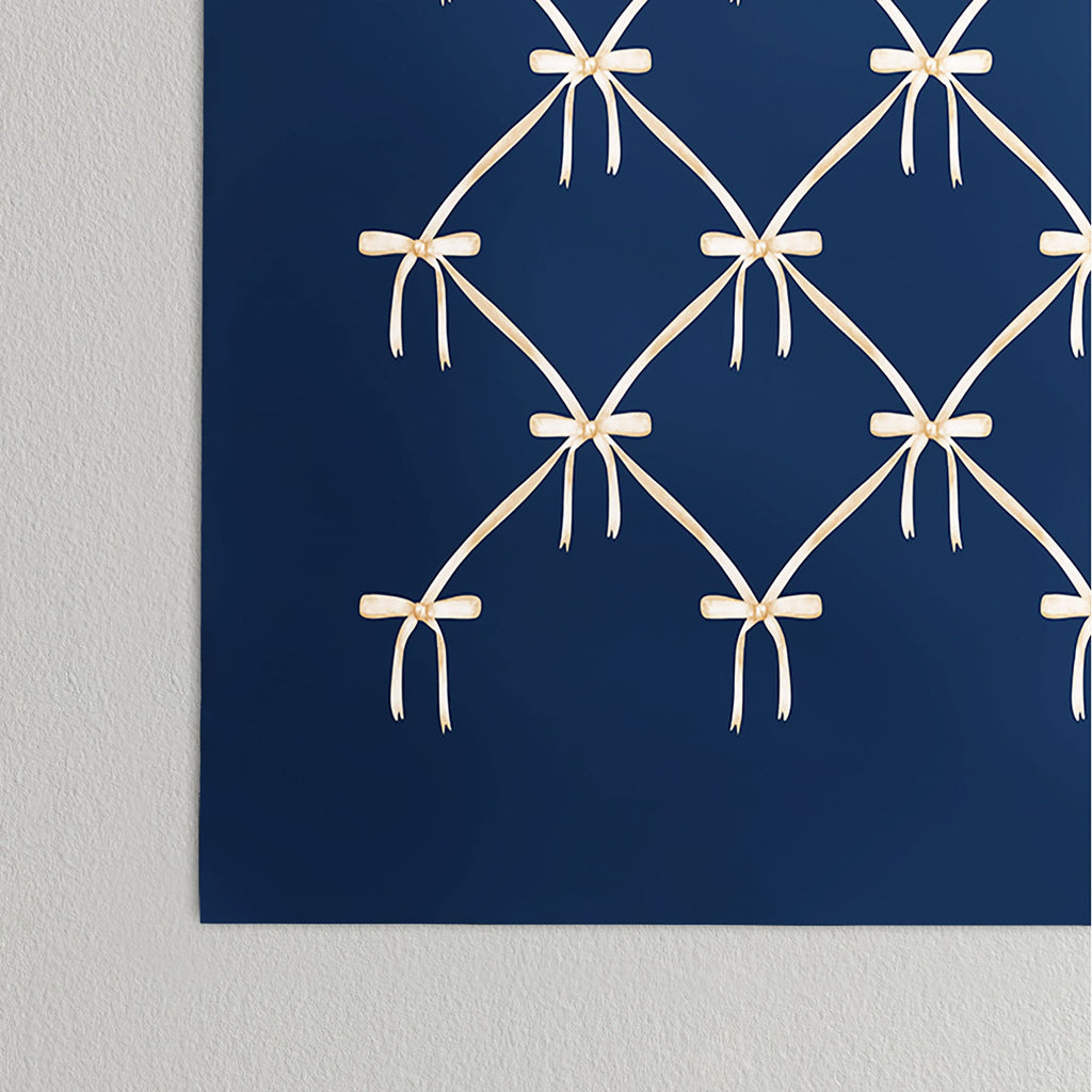 Colour Poems Bows and Ribbons Blue Poster