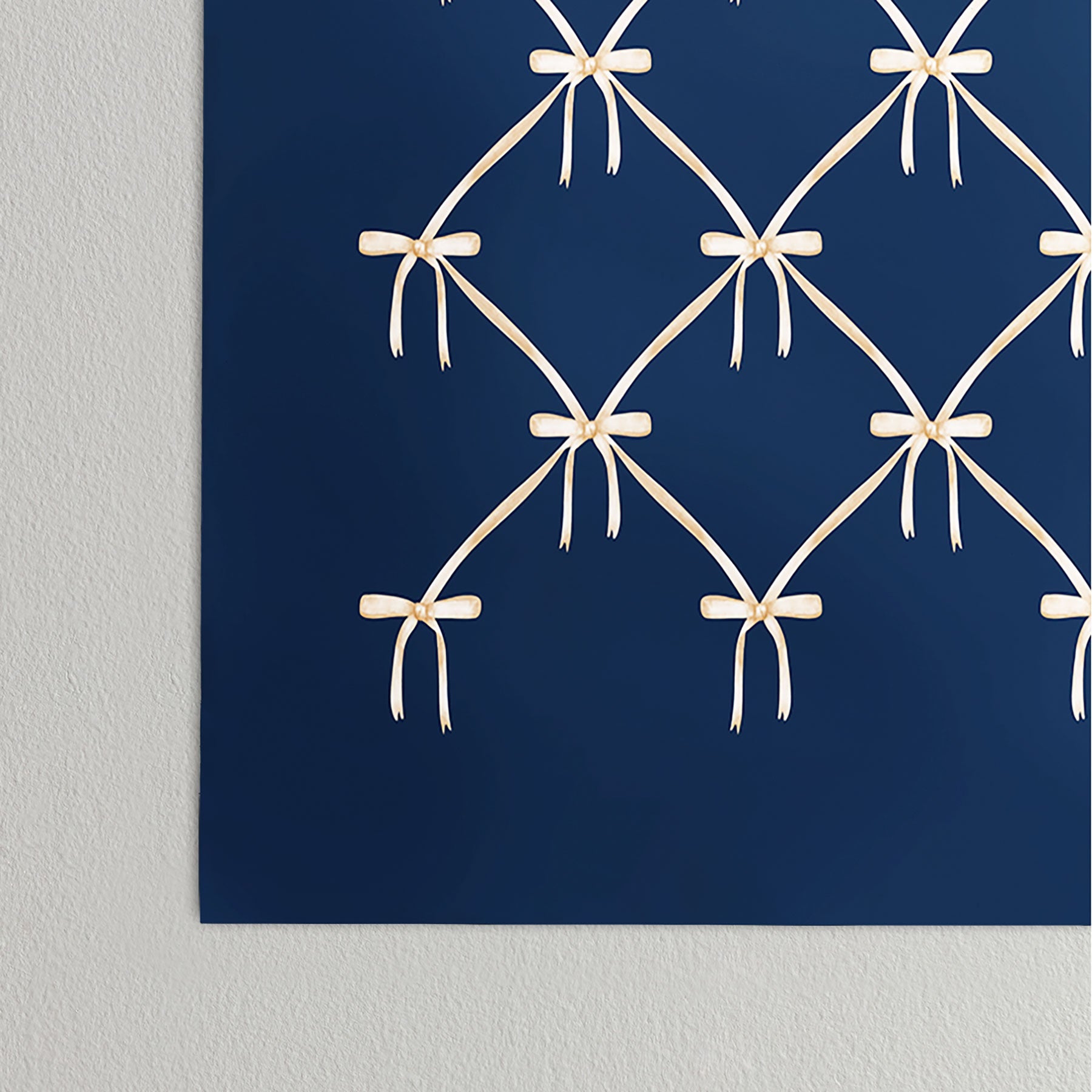 Colour Poems Bows and Ribbons Blue Poster